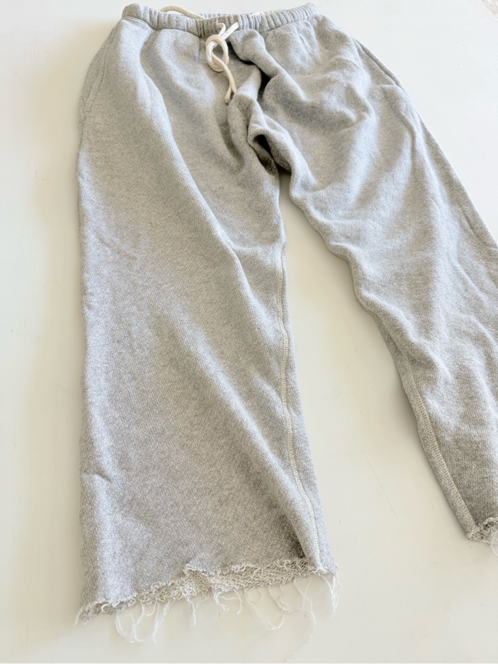 R13 Field Terry Sweatpants heather grey raw frayed edge Japanese street fashion - Picture 3 of 10